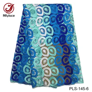 Vėliau guipure laido nėrinių audinys, įvairių spalvų tirpsta vandenyje nėrinių nigerijos siuvinėjimo guipure nėrinių audinio suknelė PLS-145