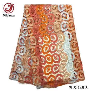 Vėliau guipure laido nėrinių audinys, įvairių spalvų tirpsta vandenyje nėrinių nigerijos siuvinėjimo guipure nėrinių audinio suknelė PLS-145