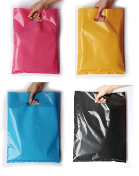 W30*H40cm (11.8' *15.7') 200pcs spausdinimo logotipas drabužių/plaukų pakavimo pramonės plastikiniai maišeliai/custom pirkinių rankena reikmenys krepšiai
