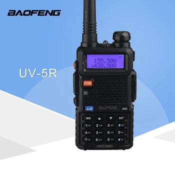 Walkie talkie Baofeng UV5R Kumpis Du Būdu Radijo walkie talkie Dual-Band siųstuvas-imtuvas (Juoda)