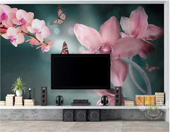 WDBH užsakymą freskos 3d foto tapetai Šiuolaikinės drugelių orchidėja, TV foną, sienos nuotrauka 3d sienų freskomis tapetai už kambarį