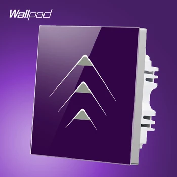 Wholsaler Wallpad 3 Gauja 2 Būdas Prabanga 110V-250V Vandeniui Violetinė Krištolo, Intelligent Touch Jungiklis Sienelė