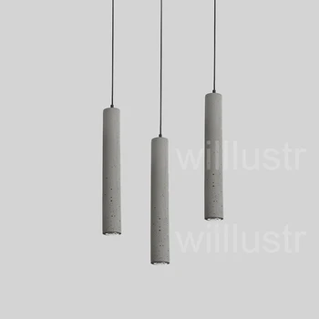 Willlustr cemento pakabukas šviesos diodų (LED) minimalistinio dizaino apšvietimo kabo lempa valgomasis kambarys, restoranas, pilka betono pakabos lempos