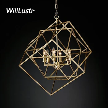 Willlustr NARVUOSE iš kubistų priedai veltiniams, vilna lempa geometriniai kabinti apšvietimo daugialypė metalo rėmas loft Bar pakabos Šviesos