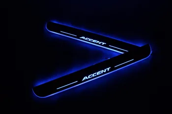 WOO Vandeniui Plono Akrilo LED durų slenksčio, skirta Hyundai accent, Led judančios durys nusitrinti plokštelę, šviesos Kelias