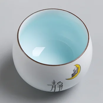 WSHYUEI 6pcs aukštos kokybės dėžutė pakuotės puodeliai Kung Fu arbatos rinkiniai Jingdezhen Ming porceliano dovana draugams arbatos puodelio Rankų darbo