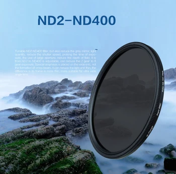 WTIANYA 55mm Slim ND2-ND400 Neutralaus Tankio Fader Variable ND Filtras Reguliuojamas TIANYA Canon Nikon Sony DSLR