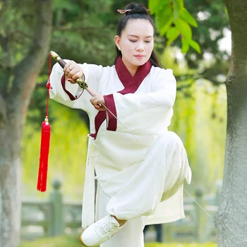 Wudang Tai chi drabužių vasaros uniformas Hanfu lino Chi uniformas Kung Fu veiklos drabužius Wushu Drabužių kovos menas