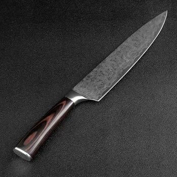 XITUO Labai Aštrus, Subalansuotas 8inch Virtuvės Virėjai Anglies Plieno Peilis Mėsos Cleaver Peilis Damaske modelis Peilis Gražus peilis