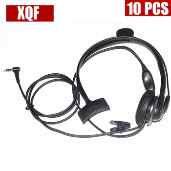 XQF 10PCS Overhead Earpiece Headset Boom Mic Microphone Noise Cancelling for Icom Maxon Yaesu Vertex 2-pin Radio