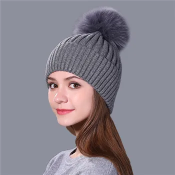 [Xthree]fox fur pp pp megzti skrybėlę žiemos skrybėlę moterų ir mergina beanie skrybėlių nekilnojamojo nauja storų moterų vilnos kepurė