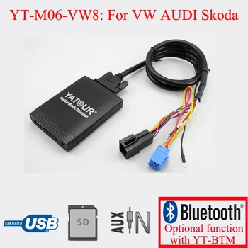 Yatour automobilio stereosistemos su USB SD AUX Žaidėjas VW AUDI Skoda Seat 8PIN