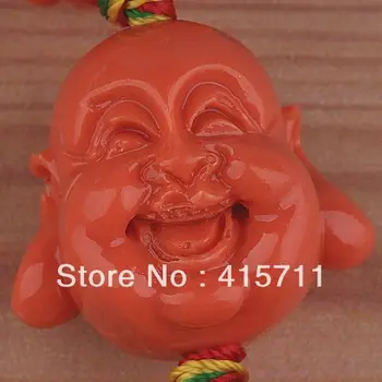 YH-B17 50pcs/daug 16mm Orange Dervos Laimingas Buda Karoliukai Laughing Buddha Galvos Granulių už Karoliai, Apyrankės
