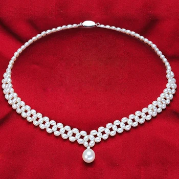 YIKALAISI 2017 Elegantišką Perlų papuošalai karoliai individualų ilgio natūralių perlų Mados gėlavandenių perlų karoliai Moterims