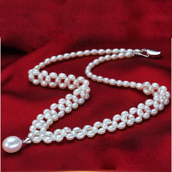 YIKALAISI 2017 Elegantišką Perlų papuošalai karoliai individualų ilgio natūralių perlų Mados gėlavandenių perlų karoliai Moterims