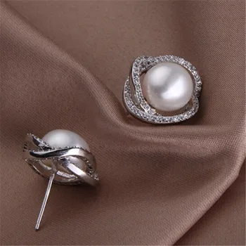 YIKALAISI 2017 naujas Mados Auskarai papuošalai Moterims, Papuošalai Romantiška Gėlo vandens perlų 925 sterlingas sidabro papuošalai