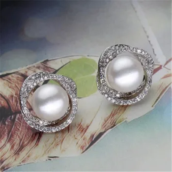 YIKALAISI 2017 naujas Mados Auskarai papuošalai Moterims, Papuošalai Romantiška Gėlo vandens perlų 925 sterlingas sidabro papuošalai