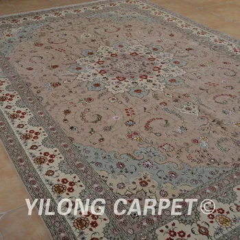 Yilong 10'x14' turkų vilnos kilimų gamintojai, rankų darbo subtili rožinės spalvos vilnos kilimas tiekėjai (1494)