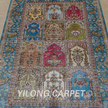 Yilong 3'x4.5' Antikvarinis, rytietiškas keturių sezonas kilimų prabangus sodas rankomis rišti kilimas (0617)