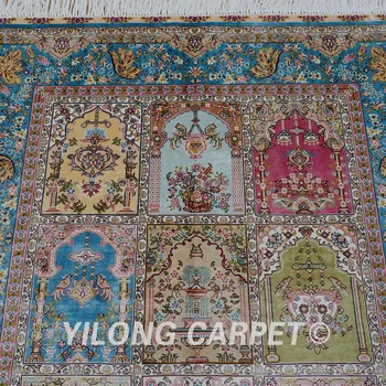 Yilong 3'x4.5' Antikvarinis, rytietiškas keturių sezonas kilimų prabangus sodas rankomis rišti kilimas (0617)