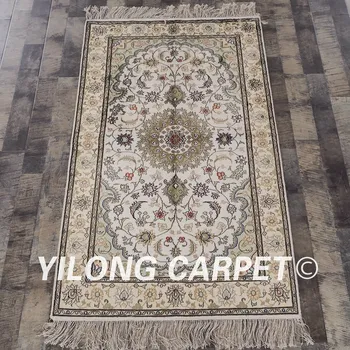 YILONG 3'x5' persų šilko kilimų gėlių dizaino prabangus rankų darbo turkijos šilko kilimai (YHW323B3x5)
