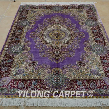 Yilong 4'x6' Tradicinės turkų kilimų tabriz violetinė vantage antikvariniai rankų darbo afganistano kilimėliai (0677)