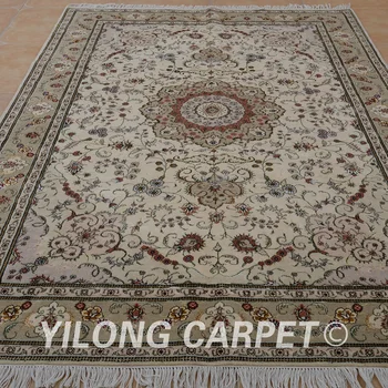 Yilong 6'x9' Rytų persų vilnos kilimas pardavimas, smėlio storio išskirtinį rankų darbo vilnonių kilimų kainos (1462)