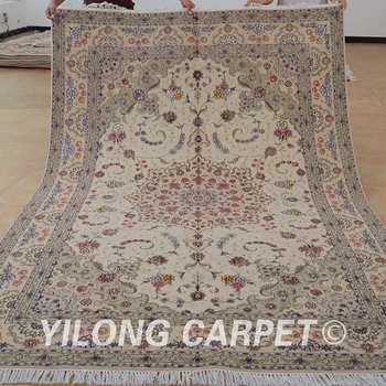 Yilong 6'x9' vilnos, šilko kilimų parduoti išskirtinį rožinė storio naujosios zelandijos vilnos pledai (1419)