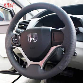 Yuji-Honkongas Dirbtinė Oda Automobilių Vairo Apima Atveju Honda Civic 9 Jade 2013-2016 M. Ranka prisiūta Vairo Dangtelis
