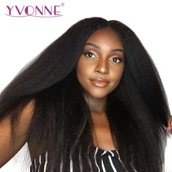 YVONNE Keistą Tiesiai Nėriniai Priekiniai Žmogaus Plaukų Perukai Už juodaodžių Moterų Brazilijos Mergelių Plaukų Perukas 180% Tankis Natūralių Spalvų