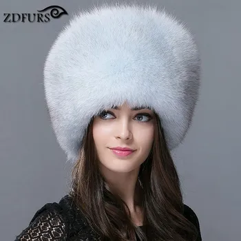 ZDFURS * Rudenį ir žiemą, Moterų 's Originali usūrinių šunų rusijos kailio kepurę nekilnojamojo lapės kailio kepurę dome mongolų skrybėlę ZDH-161013