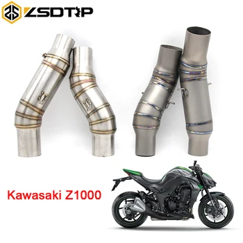 ZDSTRP 2 vnt/komplektas Motociklo Išmetimo Vidurinis Vamzdis Apvalus Duslintuvo Už Kawasaki Z1000 2010-M., Be Išmetamųjų dujų