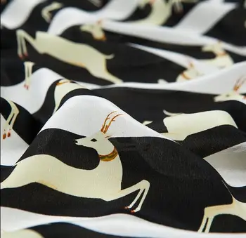 Zebra crossing antilopių animacinių filmų juostele spausdinti gryno šilko krepo DE chine drabužių audinio, šilko marškinių audiniai vienas tingus m