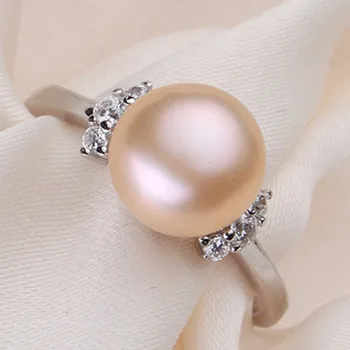 ZHBORUINI Mados Perlų Žiedas Perlų Papuošalai Natūralių Gėlavandenių Perlų 925 Sterlingas Sidabro Papuošalai, Žiedai, Moterų Vestuvių Dovana