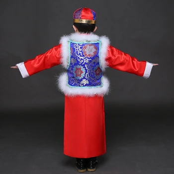 Čing Dinastijos Smulkūs Savininkai už Berniukas Senovės Kostiumas Tradicinių Nacionalinių Hanfu Vaikų Kinijos Liaudies Šokių Kostiumas