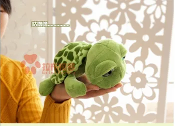 įdaryti gyvūnų mielas vėžlio pliušinis žaislas 25cm green turtle su didelėmis akimis, lėlės, apie 9 colių žaislas p0081