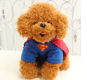 įdaryti gyvūnų supermenas šuo pliušinis žaislas, 40 cm, šviesiai rudos spalvos šuo lėlės c8049