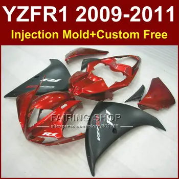 Įpurškimo pelėsių motociklo purvasargiai už YAMAHA ABS plastiko YZF R1 09 10 11 12 raudona juoda kūno dalys YZF1000 YZF R1 2009 m. 2010 m. 2011 m.
