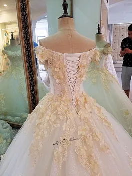 Šampanas, Gėlės Turkija Senovinių Vestuvių Suknelė iki 2018 m. Reljefiniai Kamuolys Suknelė Nuotakos Suknelės Vestido de Noiva Nėriniai Plius Dydis Vestuvių Suknelės