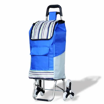 Šešių ratų laipiojimo krepšelį nešiojamas Sulankstomas pirkinių krepšelį Pull rod Vairuotojo Vežimėlio Bagažo priekabą, bagažinę,
