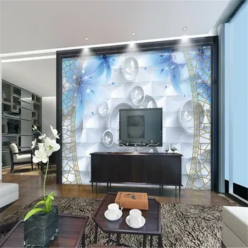 Šiaurės 3D tapetų Sienų Mėlyna Gėlė neaustinių ekrano Užsklanda Paprasta Theme Hotel Freskos Kambarį Dekoratyvinės Tapetų TV Wall