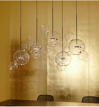 Šiaurės paprastumo LED pakabukas šviesos Kūrybinė asmenybė postmodernaus kambarį restoranas, kambarių bubble ball led priedai veltiniams, vilna lempa