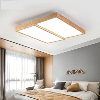 Šiaurės stiliaus sietynas Japonų stiliaus medžio masyvo kambarį miegamojo lubų stačiakampio LED šviesos kupolas m