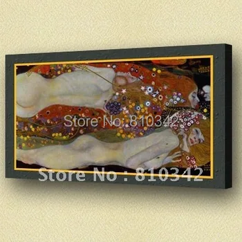 Šiuolaikinio meno aukštos kokybės rankų darbo naftos tapyba Klimto paveikslų miegamasis