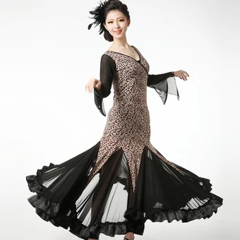 Šiuolaikinių šokių suknelė Leopardas spausdinti audinio siūti kostiumą, suknelę