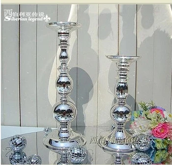 Šiuolaikinės Geležies vieną šviesos žvakių laikiklis, sidabro šviestuvai vestuvių žvakidė farolillos dekoravimas, vestuvių dekoravimas ZT107