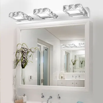 Šiuolaikinės K9 LED Vonios kambarys Make up Crystal Veidrodėlio Lemputė Apvali Galvutė Nerūdijančio Plieno Kabineto Sienos Sconces Lempos 90-260v Tuštybės Apšvietimas
