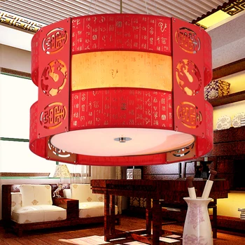 Šiuolaikinės Kinijos klasikinės restoranas, valgomasis, avikailio Sieniniai šviestuvai Senovinės Raudonos apskrito lubų Šiuolaikinės sieniniai šviestuvai