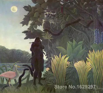 Šiuolaikinės kraštovaizdžio tapybos Gyvačių Kerėtojas Henri Rousseau Aukštos kokybės Rankų dažytos