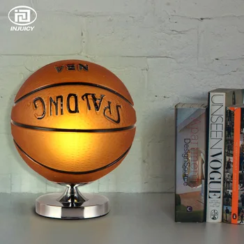Šiuolaikinės Kūrybos Futbolo Gerbėjai LED Stalo Lempa Futbolo, Krepšinio, Stiklo Stalas Šviesos Vaikų Studijų Miegamojo Lovos Dekoro Stalo Lempos